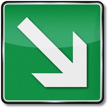 Fire protection sign on the right