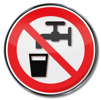 Prohibition sign drinking water