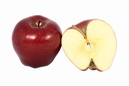 Ripe fresh red apple, isolated