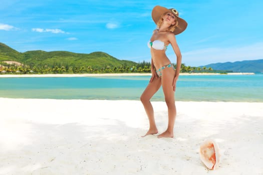 Beautiful woman in bikini on the beach