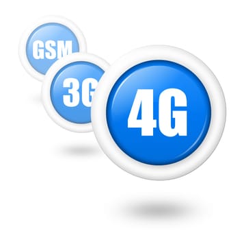 4G telecomunication progress concept illustration with shadow