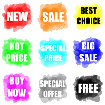Set of colorful paint splat for commerce, promotional and advertising concept