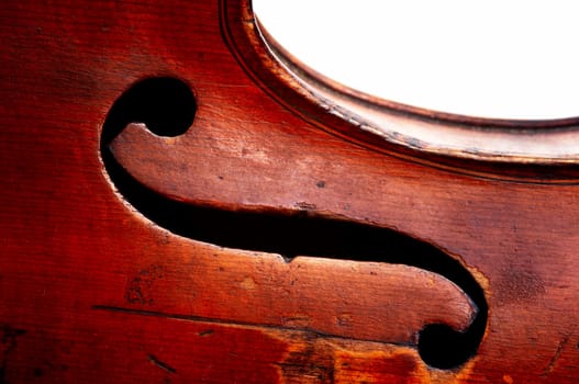 Abstract detail of the old fiddle - G clef