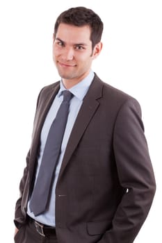 Portrait of a young caucasian business man,isolated on white background