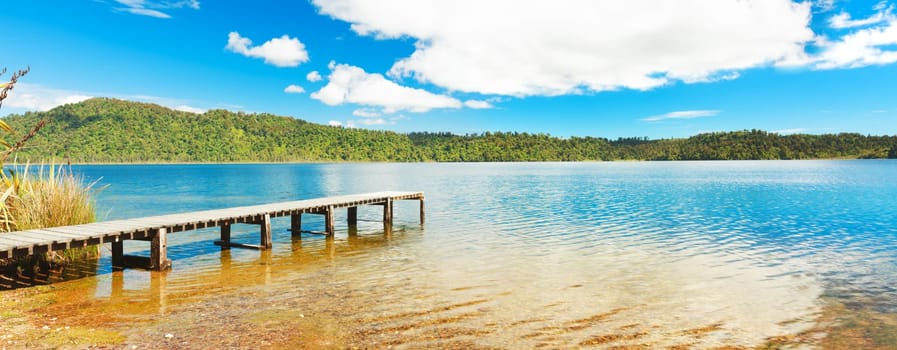 Lake in New Zealand. Panorama