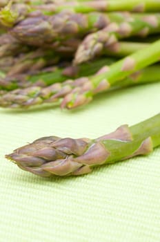 Spears of Fresh Uncooked Asparagus - Shallow Depth of Field