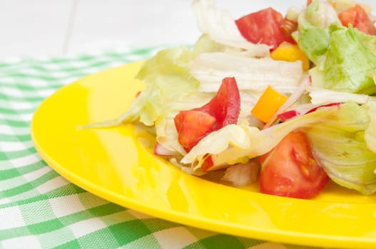 Fresh Vegetable Salad - Tomatoes, Lettuce, Pepper and Radish