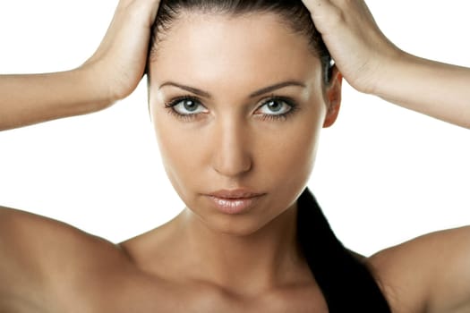 Portrait of Fresh and Beautiful brunette woman