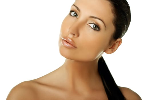 Portrait of beautiful woman before spa treatment