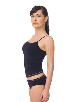 Young beautiful woman during fitness time and exercising