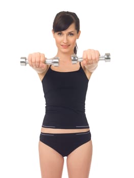 Young beautiful woman during fitness time and exercising
