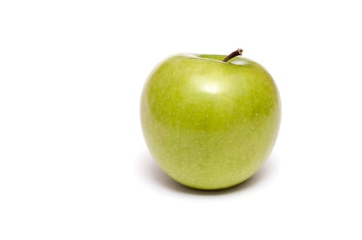 Green Golden Delicious Apple on White Background