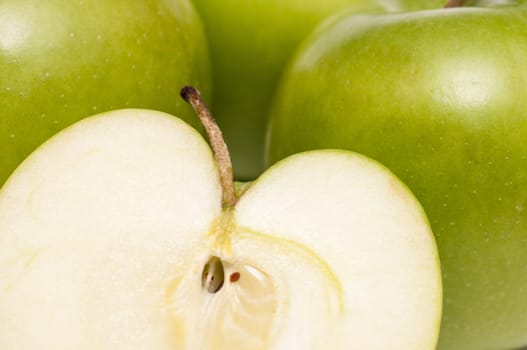 Close-up of Green Golden Delicious Apple