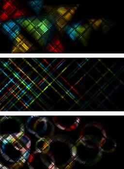 Set of bright iridescent banners. Eps 10