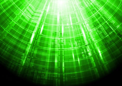 Green hi-tech background. Eps 10 vector illustration
