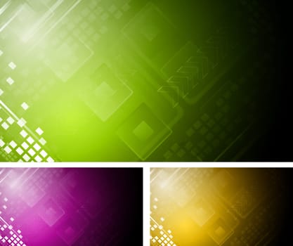 Set of colourful hi-tech backgrounds. Eps 10