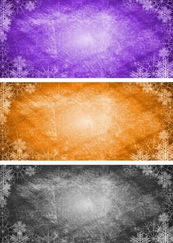 Abstract Xmas banners with snowflakes. Eps 10 vector illustration