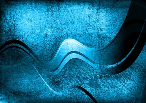 Blue wave vector background. Grunge style eps 10