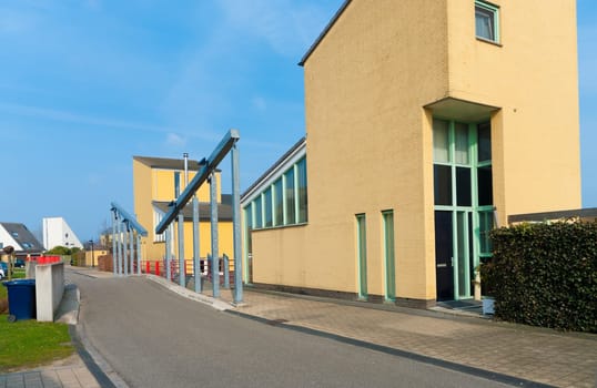 small footbridge in a newly build residential area in Beuningen, Netherlands
