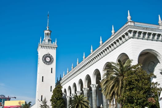 The railway station in Sochi. The architectural monument built 50 years