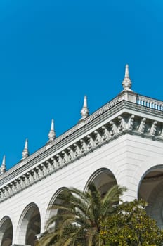 The railway station in Sochi. The architectural monument built 50 years