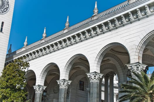 The railway station in Sochi. The architectural monument built 50 years