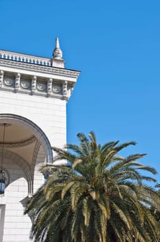 The railway station in Sochi. The architectural monument built 50 years