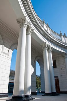 The railway station in Sochi. The architectural monument built 50 years
