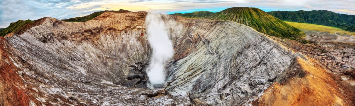 Crater of active volcano Bromo. Java. Indonesia