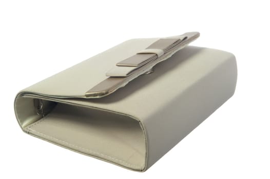 an evening bag for women on white background