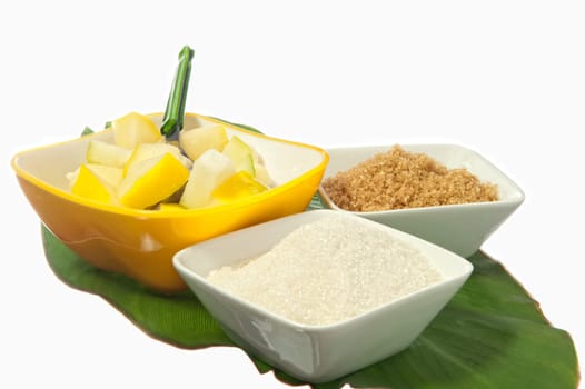 babaco salad fruit on a white background