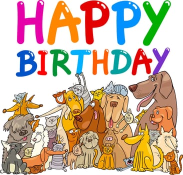 cartoon illustration design for happy birthday anniversary