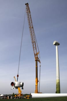 Wind turbine construction Alverdissen (Saalberg)