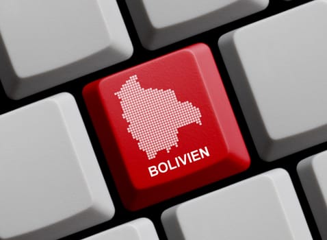 Bolivia - Outline on keyboard