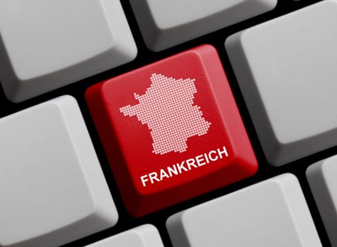 France - Outline on keyboard