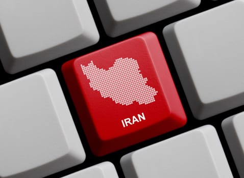 Iran - Outline on keyboard