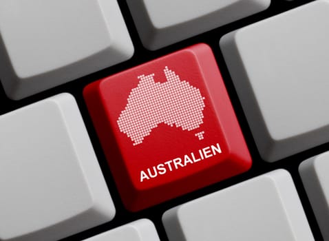 Australia - Outline on keyboard