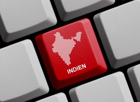 India - Outline on Keyboard