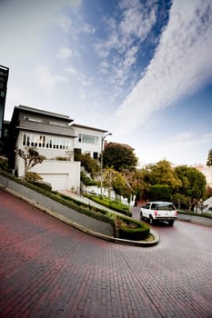 Lombard Street, San Francisco a tight street of switch backs