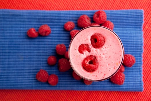 A healthy fruit drink - raspberry smoothie