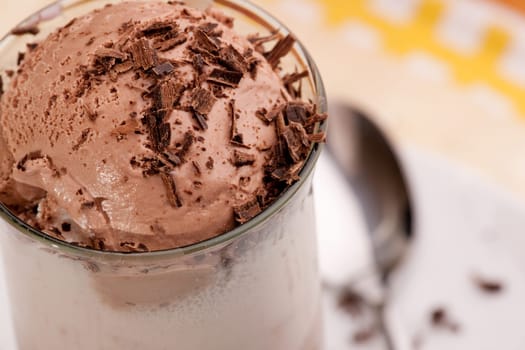 A chocolate milk float in an outdoor natural setting