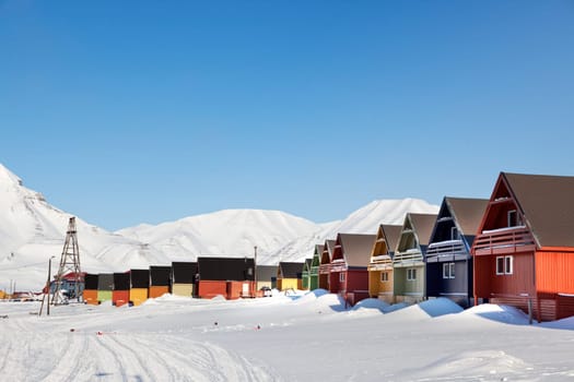 A city detail of Spitsbergen, Svalbard, Norway