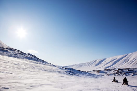 A winter mountain landscape - Svalbard Norway