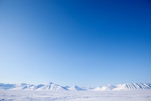 A mountain landscape on the island of Spitsbergen, Svalbard, Norway