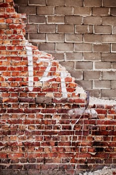 A brick and concrete wall with texture