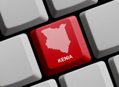 Kenya - Outline on keyboard