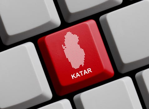 Qatar - Outline on keyboard