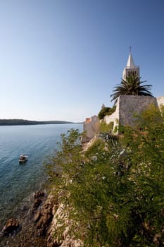 Medieval fortified town on the ocean, Rab, Croatia