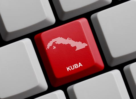 Cuba - Outline on Keyboard