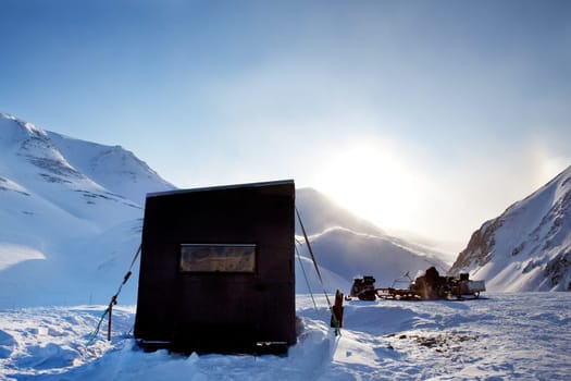 A base camp for a winter expedition - Spitsbergen, Svalbard, Norway